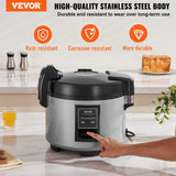 Commercial Rice Cooker, 45-Cup Rice Cooker, 9.51 Qt / 9 Liter Large Rice Cooker and Warmer with Nonstick Inner Pot, Fast Cooking and 12-Hour Keep Warm, with Rice Cup and Paddle, for Restaurant
