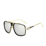 Modern Classic Oversized Men Sunglasses Luxury Brand New Glasses Square With High Quality Metal Frame and Polarized Mirror Glasses  Oculos de sol With  UV400 Prodection for Sun