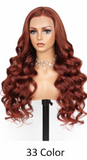 Light Brown Ombre Brazilian Hair 24' Glueless Piano Color Body Wave Human Hair Pre-cut Lace Front Wigs
