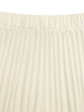 Sleeveless Vest and Pleated Maxi Skirt Set