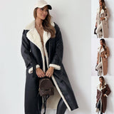 Women’s Belted Double-Breasted Winter Trench Coat