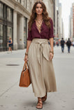Button-Down Shirt & Straight Skirt Two-Piece Set