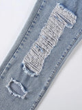 Distressed Raw Hem Jeans