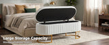 Storage Bench - Velvet Oval Upholstered Design