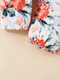 Children's Ruffled Short Sleeve Bodysuit and Pants Set with Headband