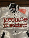 MENACE II SOCIETY Headgear Classics Streetwear White Jacket~Never Worn~ S - 2XL