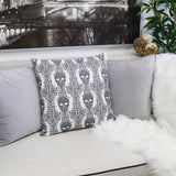 Gothic Damask Skull Throw Pillow