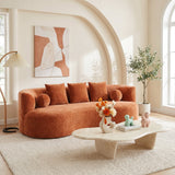 90 In. Curved Modern Chenille Sofa