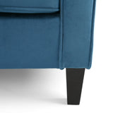 Blue Velvet Upholstered Club Chair