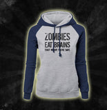 Zombies Eat Brains Hoodie – Funny Unisex Graphic Pullover Sweatshirt