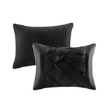 7 Piece Tufted Comforter Set Black King