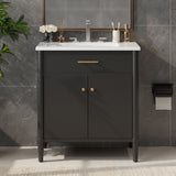 Bathroom Vanity With Sink, Soft Close Doors And Adjustable Shelf