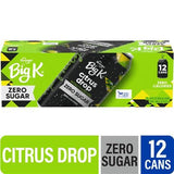 Big K Citrus Drop Zero Sugar Zero Calorie Soda Cans 12 pk / 12 fl oz