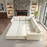 118" L-Shaped Sofa Couch with Pull-Out Bed