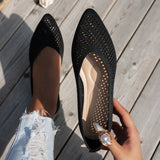 Women's Pointed Toe Flyknit Slip-On Loafers – Flat Casual Shoes