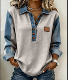 2026 Autumn And Winter Amazon Export New Models In Stock European And American Casual Long-Sleeved Tops Denim Polo Shirts For Women