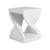 Modern Twisted-Base Terrazzo-Speckled MGO Side Table