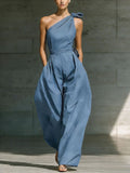 Women's Sleeveless Halter Neck Cinched Waist Slim Jumpsuit – 6 Colors S–2XL