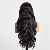 StariaHair 5"x5" Body Wave Transparent Glueless Lace Closure Wig #1B