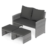 3-Piece Patio Conversation Set with Cushions