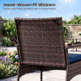 3-Piece Rocking Bistro Set with Cushions & Side Table