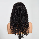 StariaHair 13"x4" Deep Wave 150% Transparent Lace Frontal Wig #1B