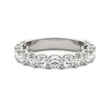 2 1/15 CTW Lab Grown Round Cut Diamond Half Eternity Ring in 14K White Gold - G-VS