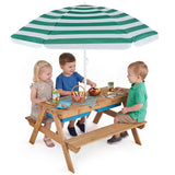 Kids Outdoor Picnic Water Sand Table with Umbrella