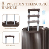 ABS Spinner Wheel Luggage Set with Cosmetic Case - Brown
