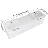 Stylish 72" Bathroom Vanity With Resin Sink