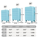 HIFINE Tourist 3-Piece ABS Spinner Wheel Luggage Set (Blue)