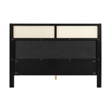 Queen Size Bed Frame with Green Upholstered Headboard
