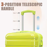 2-Piece Polycarbonate Spinner Wheel Luggage Set with Lock - Green & Yellow
