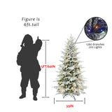 8FT PE+PVC Flocked Artificial Christmas Tree