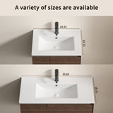 24 Inch Bathroom Vessel Sink, Glossy Ceramic Vanity Sink Top