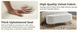 Storage Bench - Velvet Oval Upholstered Design