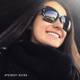 Polarized Women Square Sunglasses Sparkling Composite Shiny Frame B2289