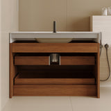 29.9" Modern Floating Bathroom Vanity with Faux Marble Top