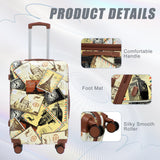 3-Piece Spinner Wheel Luggage Set with Waterproof Polycarbonate Shell - Black Vintage