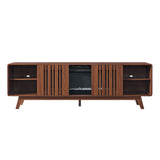 78 Inch Mid-Century Modern Electric Fireplace TV Stand