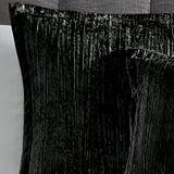 Turin 7 Piece Black Crinkle Velvet Comforter Set