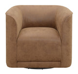 Brown Swivel Accent Chair with Swivel Base - Badlands Saddle