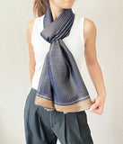 stylesilove Women Shimmering Striped Scarf Silk-like Scarves Ultra Lightweight Soft Shawl Neck Wraps