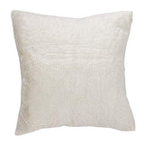 Fennco Styles Brushed Metallic Foil Collection Glamorous Faux Fur 15 x 15 Inch Throw Pillow with Case & Insert – Silver Throw Pillow for Couch, Bedroom and Living Room Décor