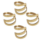 Fennco Styles Contemporary Zig Zag Metal Napkin Rings, Set of 4 - Silver Decorative Napkin Holders for Home, Dining Room, Banquet, Family Gathering, Holiday and Special Occasion