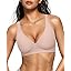 OEAK Womens Deep V Bras Wireless Comfortable Bra Supportive No Underwire Bras Tshirt Push Up Bralettes Plunge Seamless Bra
