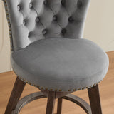 26" Counter Height Bar Stools with 360° Swivel - Gray