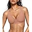 OEAK Womens Deep V Bras Wireless Comfortable Bra Supportive No Underwire Bras Tshirt Push Up Bralettes Plunge Seamless Bra