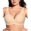 OEAK Womens Deep V Bras Wireless Comfortable Bra Supportive No Underwire Bras Tshirt Push Up Bralettes Plunge Seamless Bra