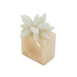 Fennco Styles Beaded Enchanted Bloom Resin Napkin Rings, Set of 4